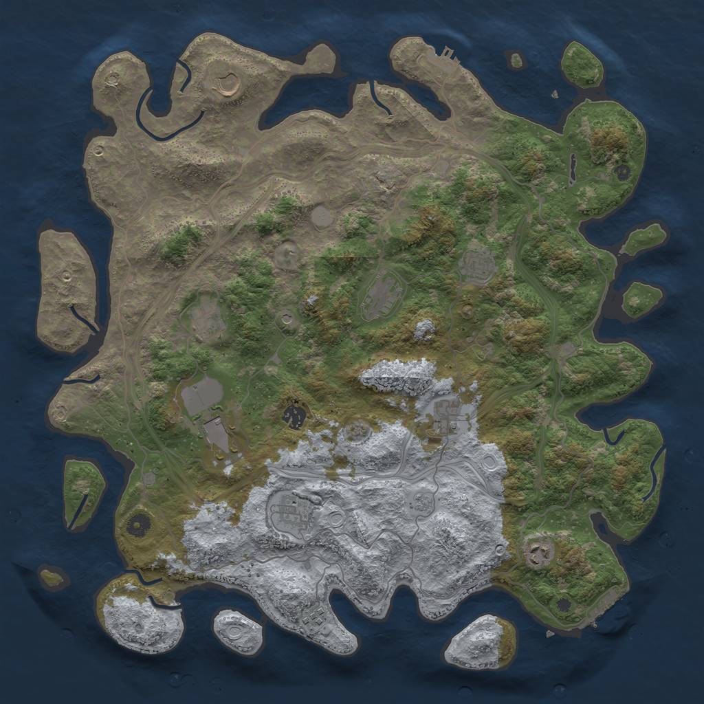 Rust Map: Procedural Map, Size: 4500, Seed: 643, 17 Monuments
