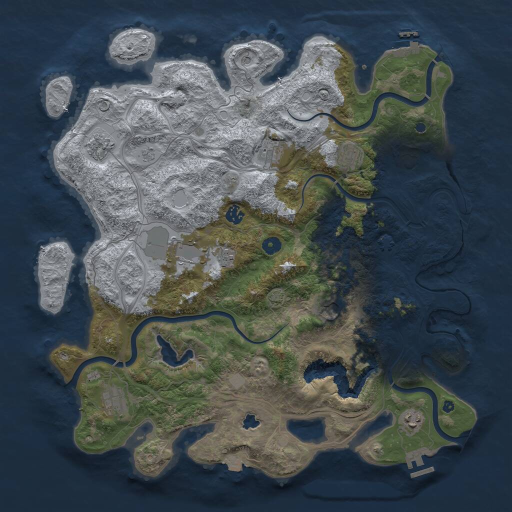 Rust Map: Procedural Map, Size: 4250, Seed: 1369196444, 15 Monuments