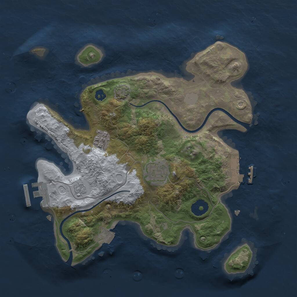 Rust Map: Procedural Map, Size: 2700, Seed: 1260642998, 7 Monuments