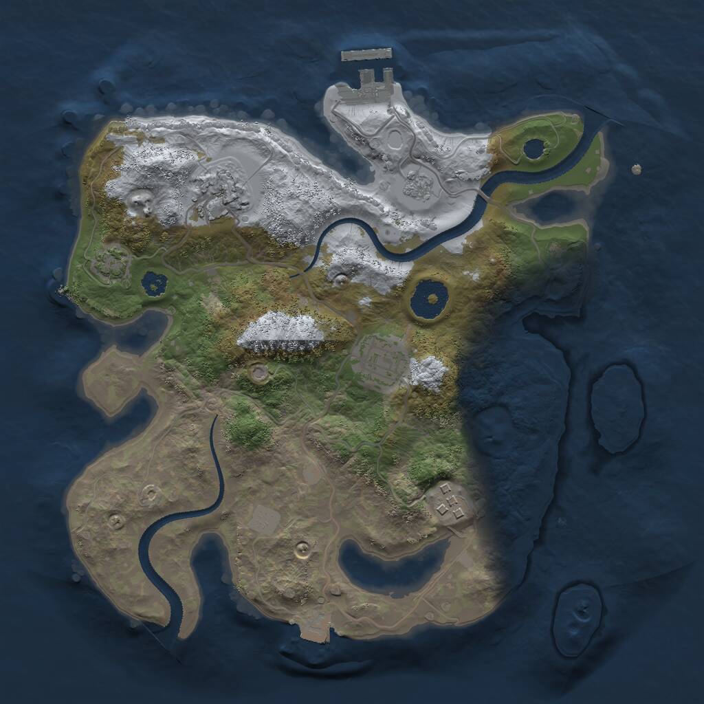 Rust Map: Procedural Map, Size: 2800, Seed: 11211, 7 Monuments