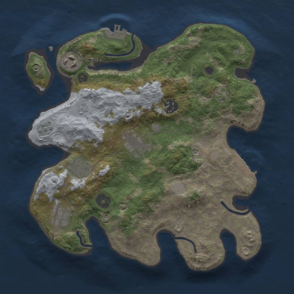 Rust Map: Procedural Map, Size: 3000, Seed: 43704496, 13 Monuments