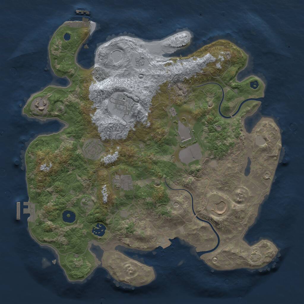Rust Map: Procedural Map, Size: 3500, Seed: 237302497, 14 Monuments