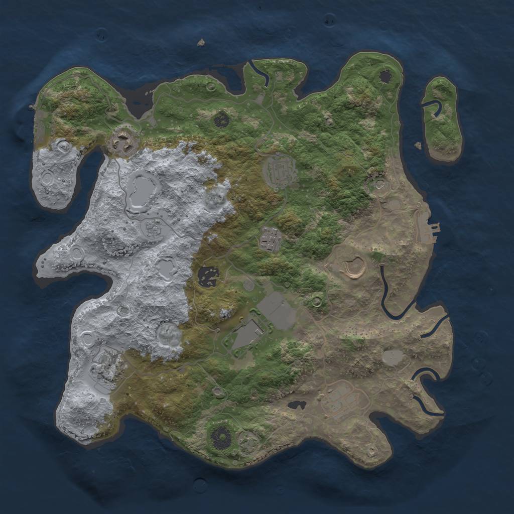 Rust Map: Procedural Map, Size: 3500, Seed: 1635127117, 16 Monuments