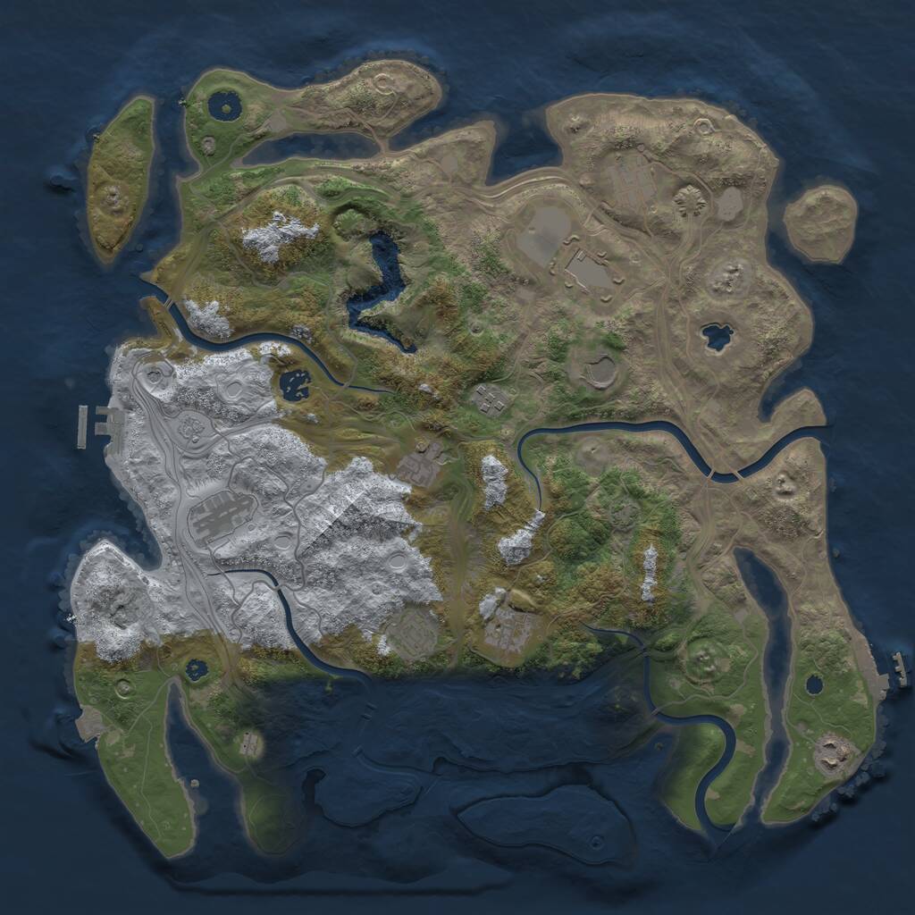 Rust Map: Procedural Map, Size: 4250, Seed: 97189351, 16 Monuments