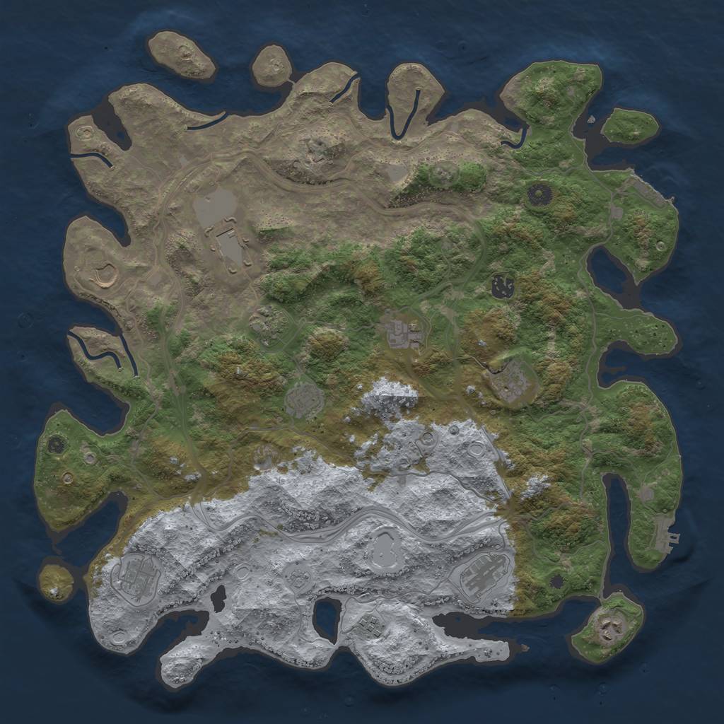 Rust Map: Procedural Map, Size: 4500, Seed: 108766495, 18 Monuments