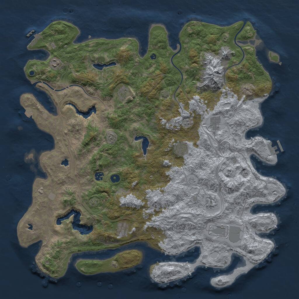 Rust Map: Procedural Map, Size: 5000, Seed: 6345623, 15 Monuments