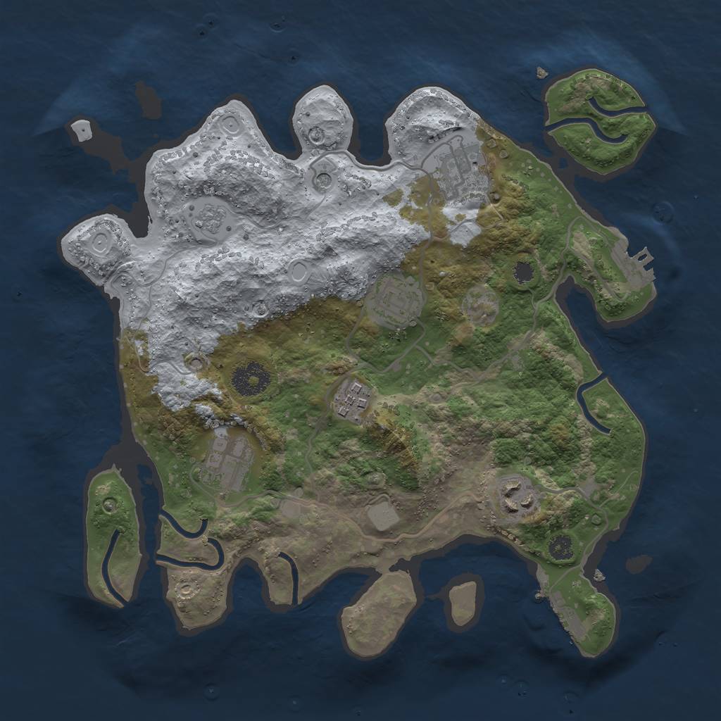 Rust Map: Procedural Map, Size: 3000, Seed: 1767477812, 12 Monuments