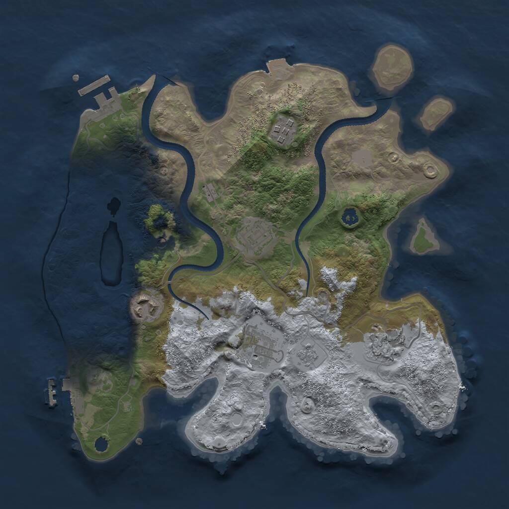 Rust Map: Procedural Map, Size: 3000, Seed: 1783803298, 10 Monuments