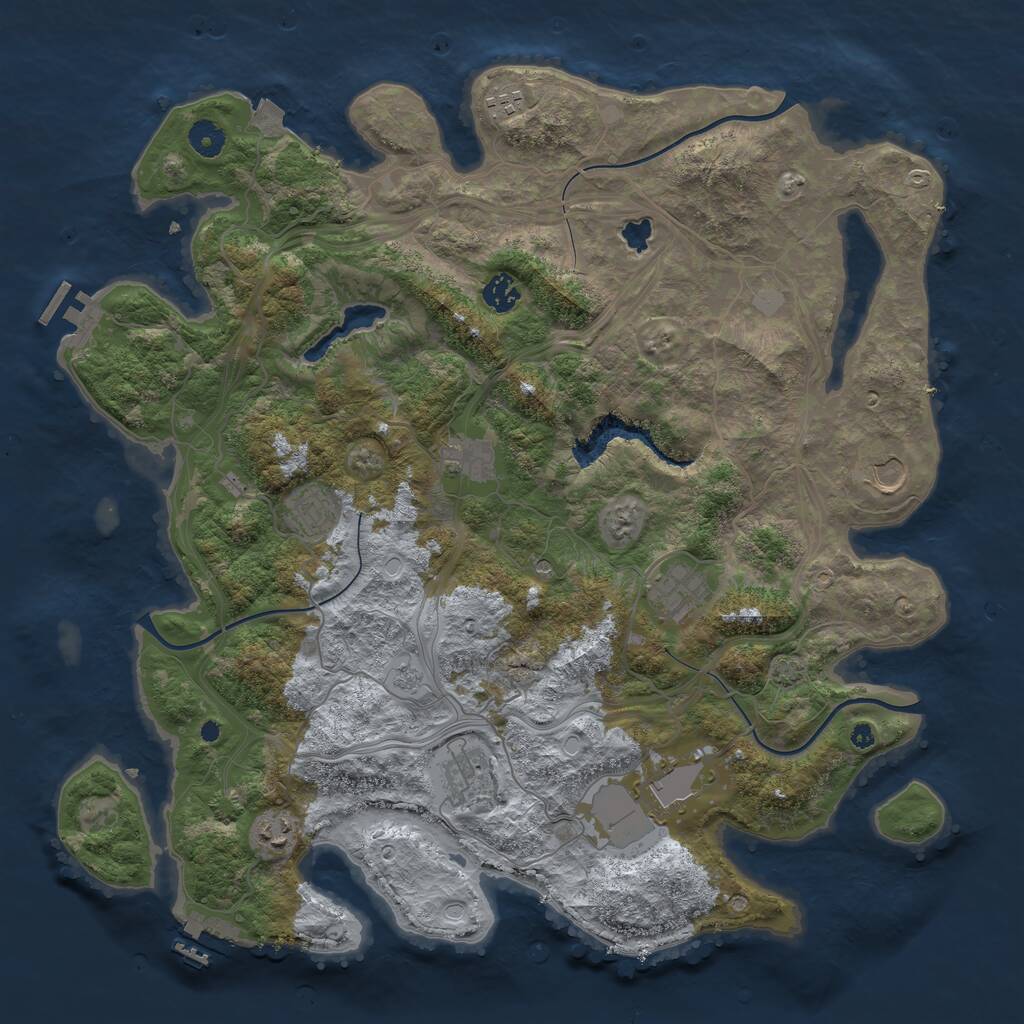 Rust Map: Procedural Map, Size: 4250, Seed: 888963, 15 Monuments