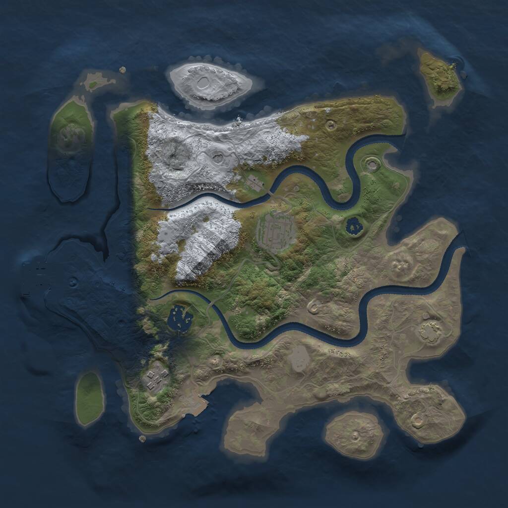 Rust Map: Procedural Map, Size: 3000, Seed: 622419951, 7 Monuments