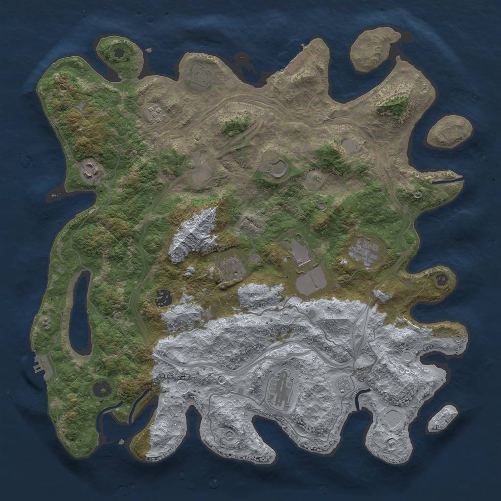 Rust Map: Procedural Map, Size: 4250, Seed: 1783803298, 17 Monuments