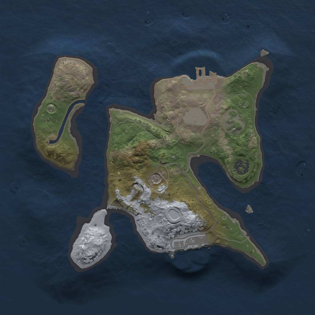 Rust Map: Procedural Map, Size: 2000, Seed: 406240213, 6 Monuments