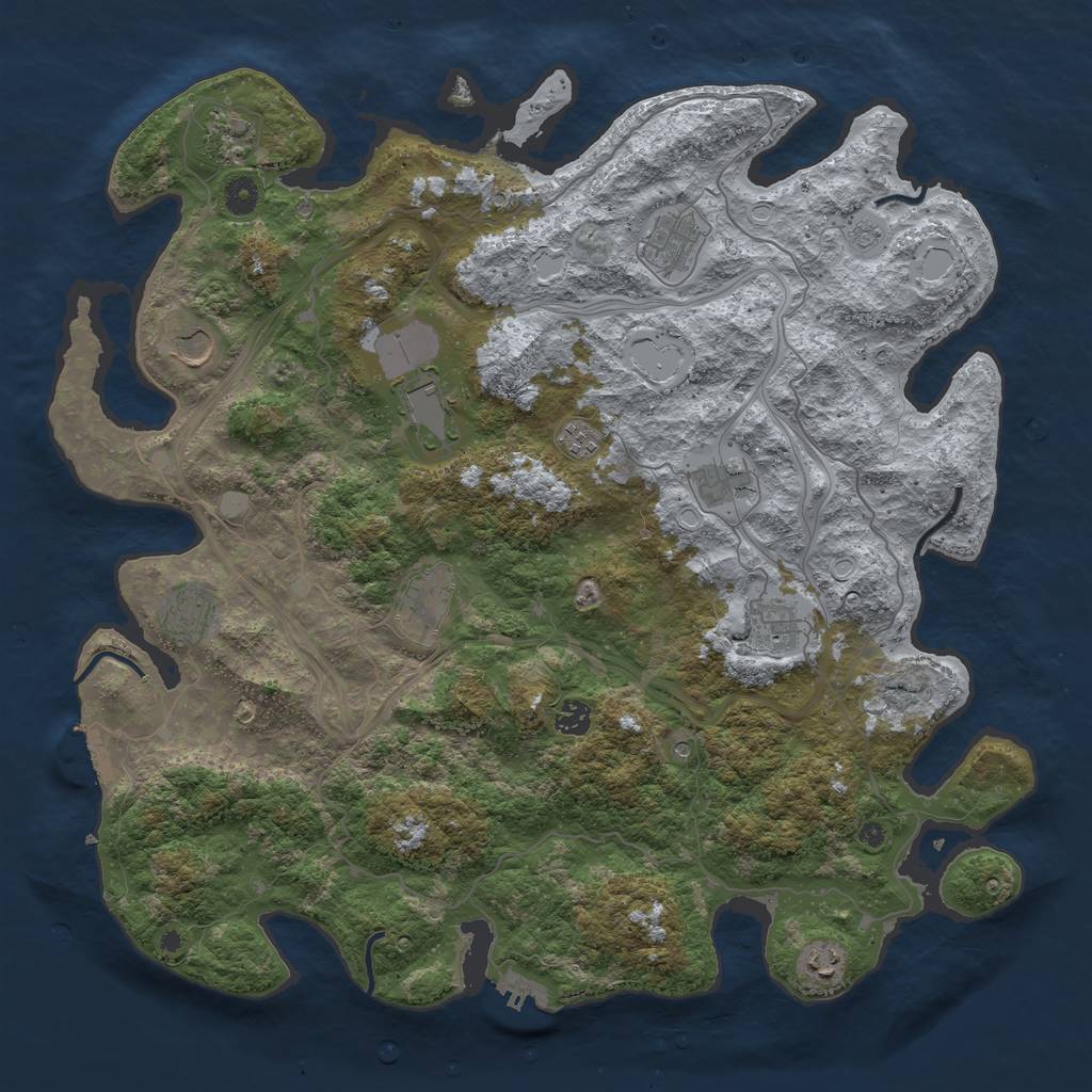 Rust Map: Procedural Map, Size: 4500, Seed: 468171565, 18 Monuments