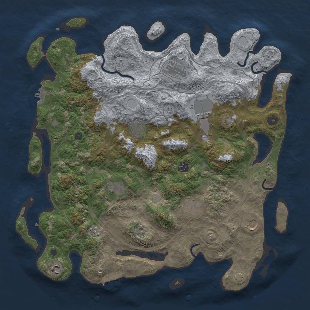 Rust Map: Procedural Map, Size: 4250, Seed: 28203, 17 Monuments
