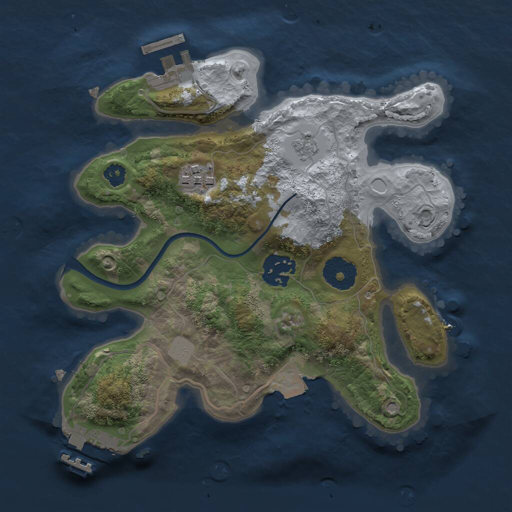 Rust Map: Procedural Map, Size: 2350, Seed: 1134209, 6 Monuments