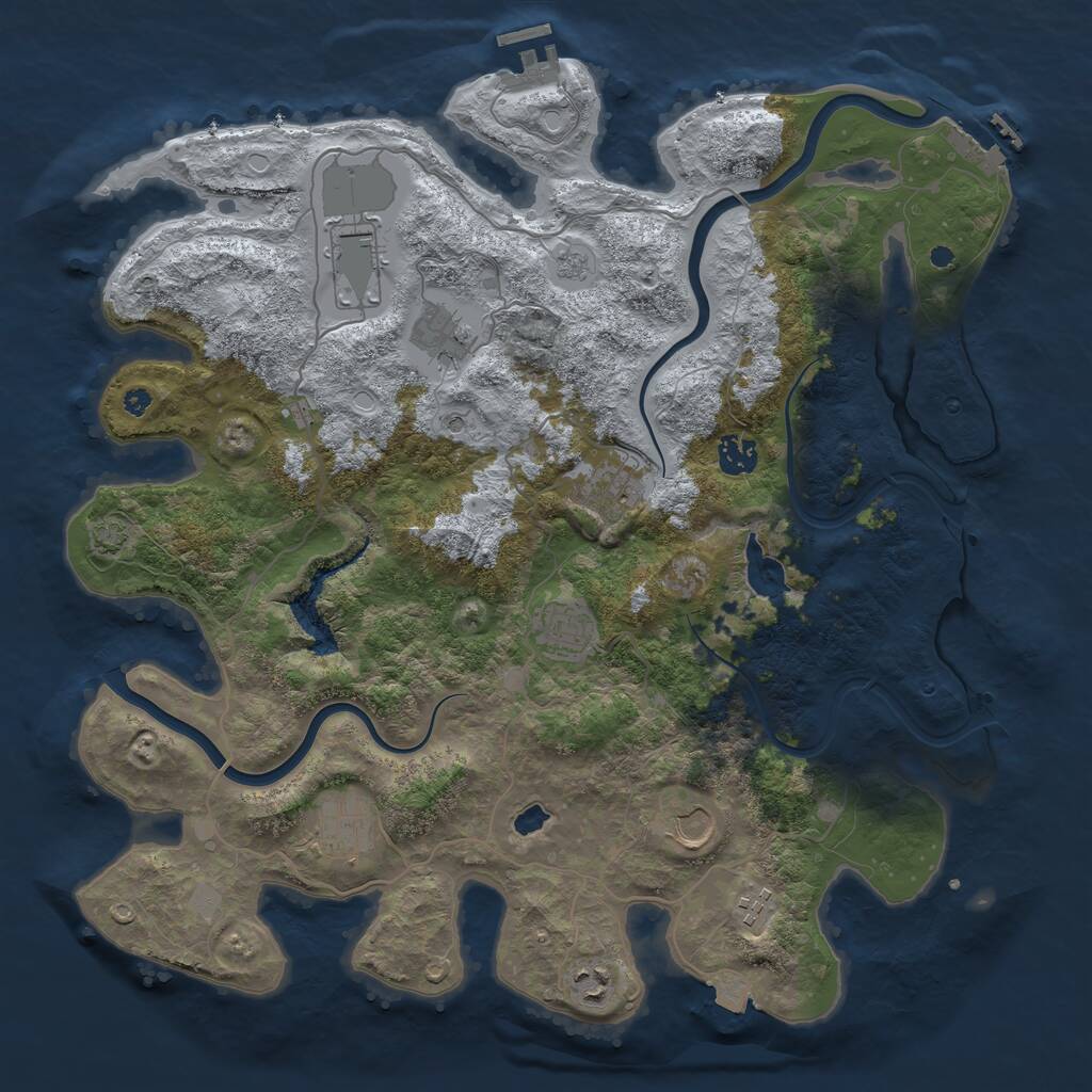 Rust Map: Procedural Map, Size: 4000, Seed: 471463337, 15 Monuments