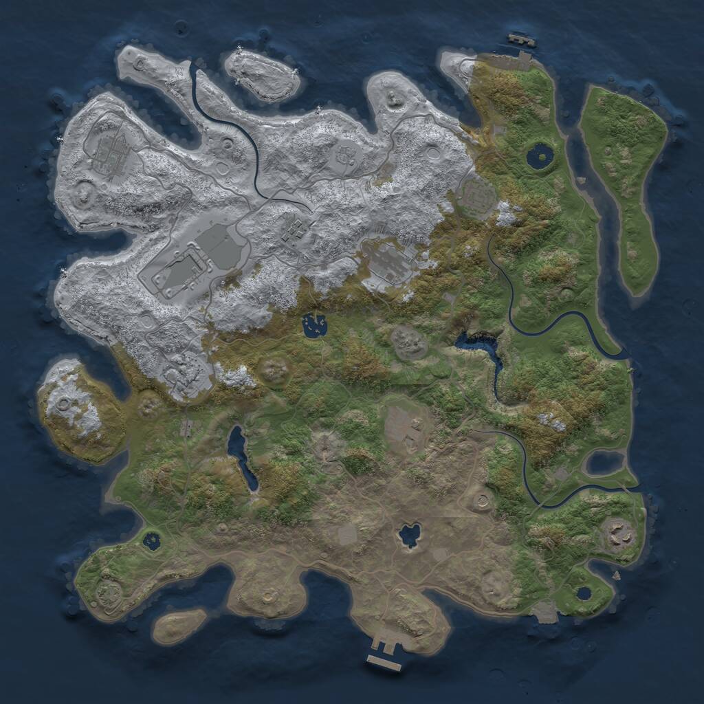 Rust Map: Procedural Map, Size: 4100, Seed: 9155, 15 Monuments