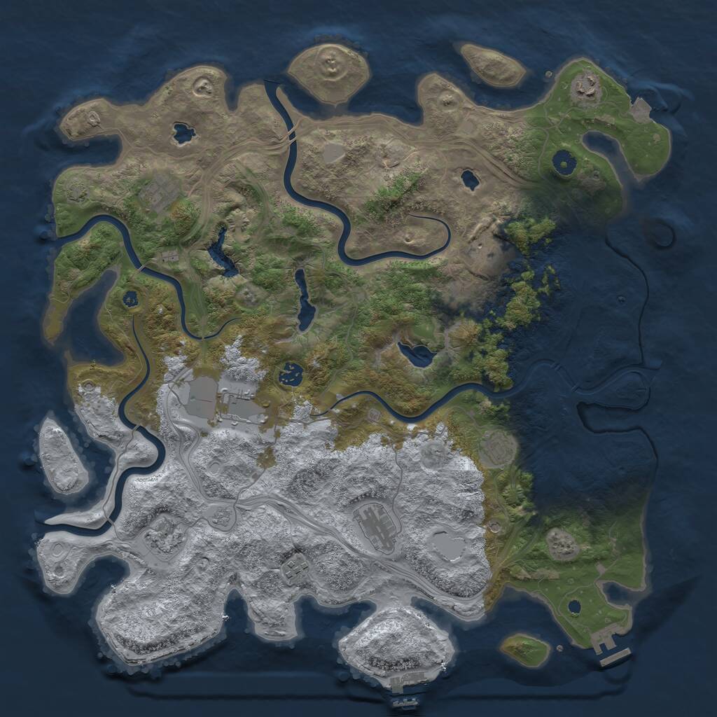 Rust Map: Procedural Map, Size: 4500, Seed: 107420761, 15 Monuments