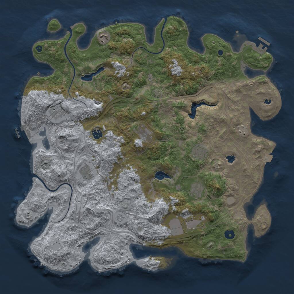 Rust Map: Procedural Map, Size: 4500, Seed: 1429984741, 15 Monuments