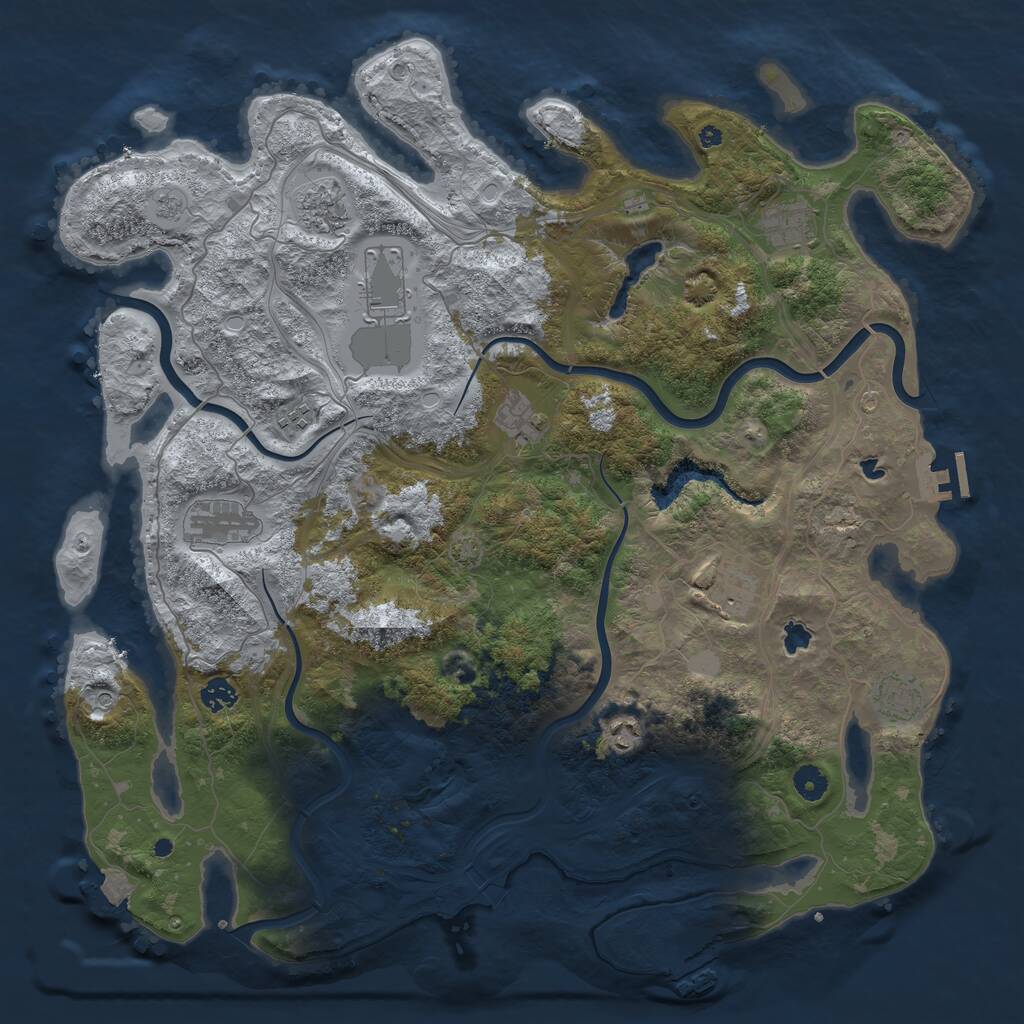 Rust Map: Procedural Map, Size: 4500, Seed: 432462704, 16 Monuments