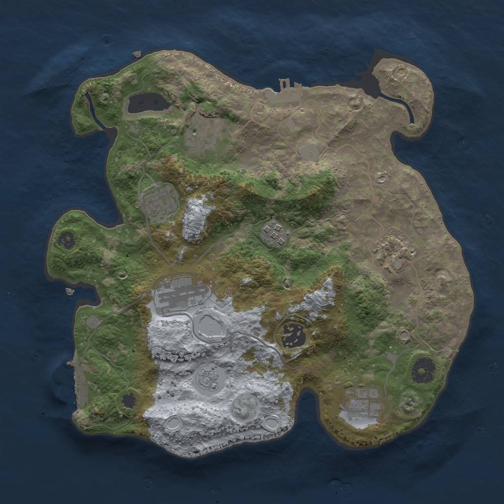 Rust Map: Procedural Map, Size: 3000, Seed: 1441379262, 13 Monuments