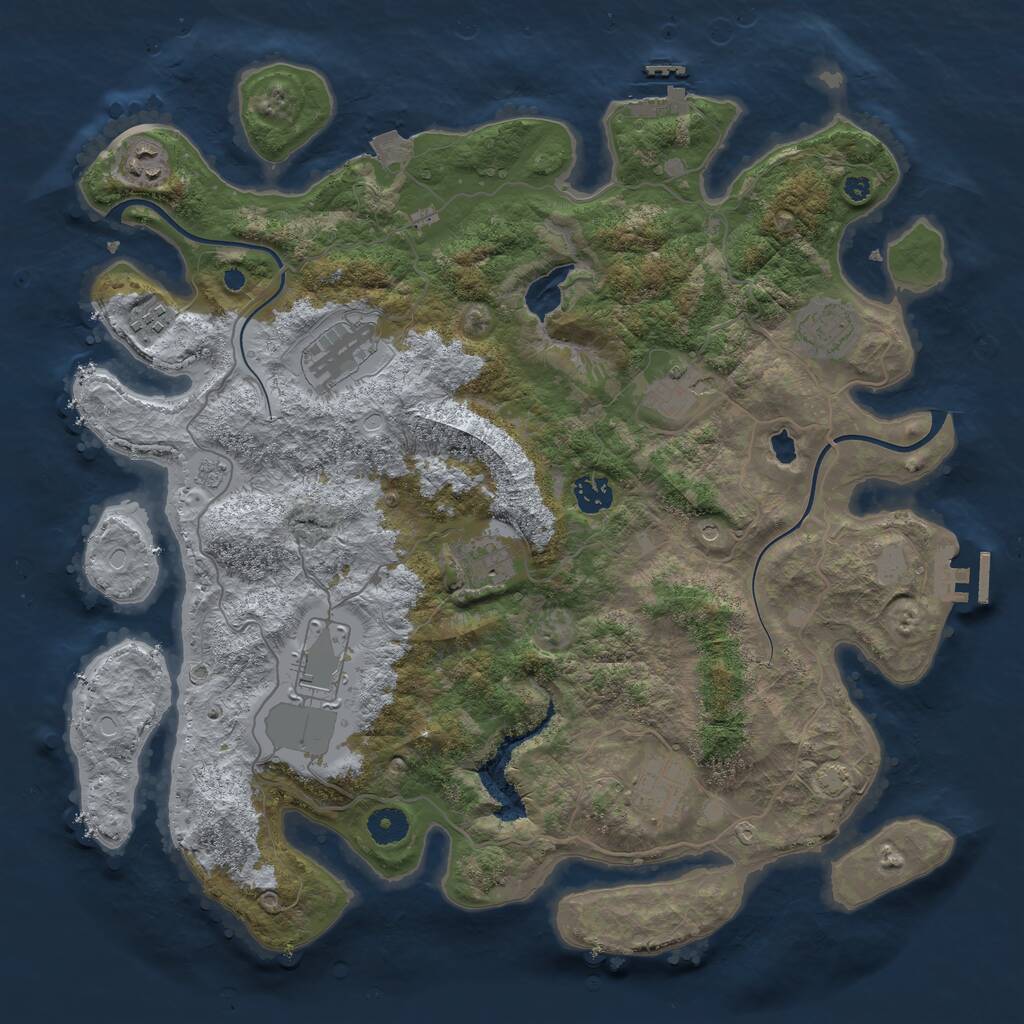 Rust Map: Procedural Map, Size: 4000, Seed: 143078326, 15 Monuments