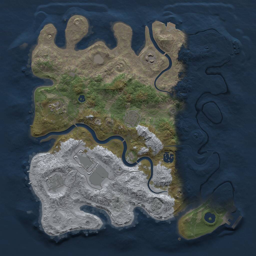 Rust Map: Procedural Map, Size: 3500, Seed: 1768700150, 13 Monuments