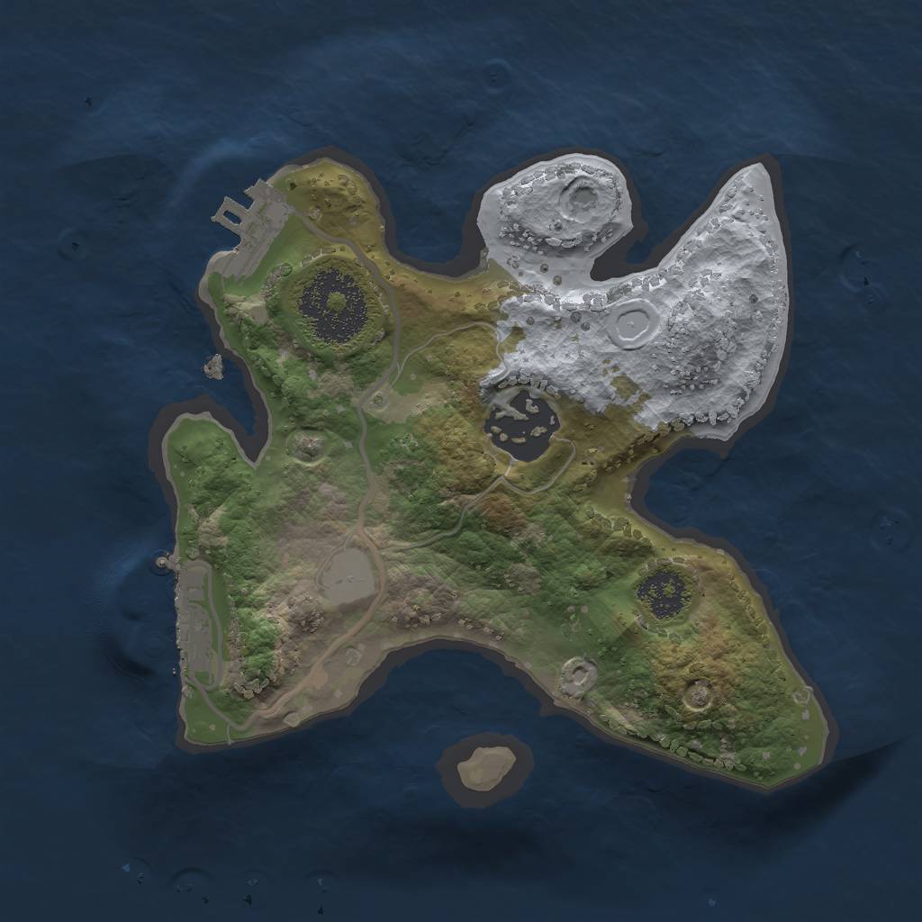 Rust Map: Procedural Map, Size: 2000, Seed: 1186996850, 6 Monuments