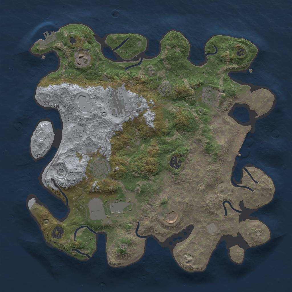 Rust Map: Procedural Map, Size: 3500, Seed: 1124, 15 Monuments