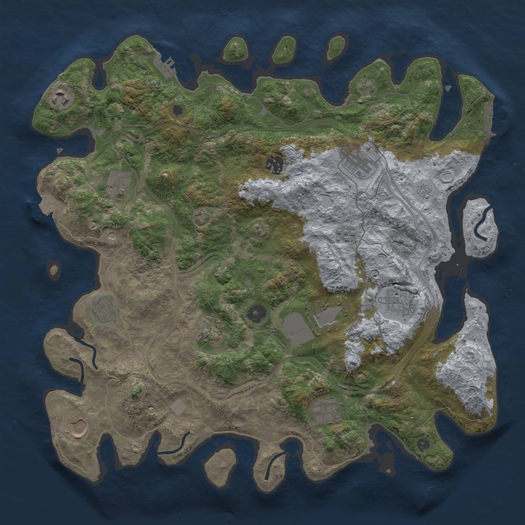 Rust Map: Procedural Map, Size: 4250, Seed: 710994903, 19 Monuments