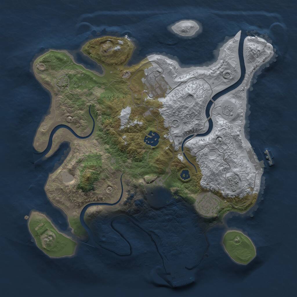 Rust Map: Procedural Map, Size: 3000, Seed: 2875, 11 Monuments