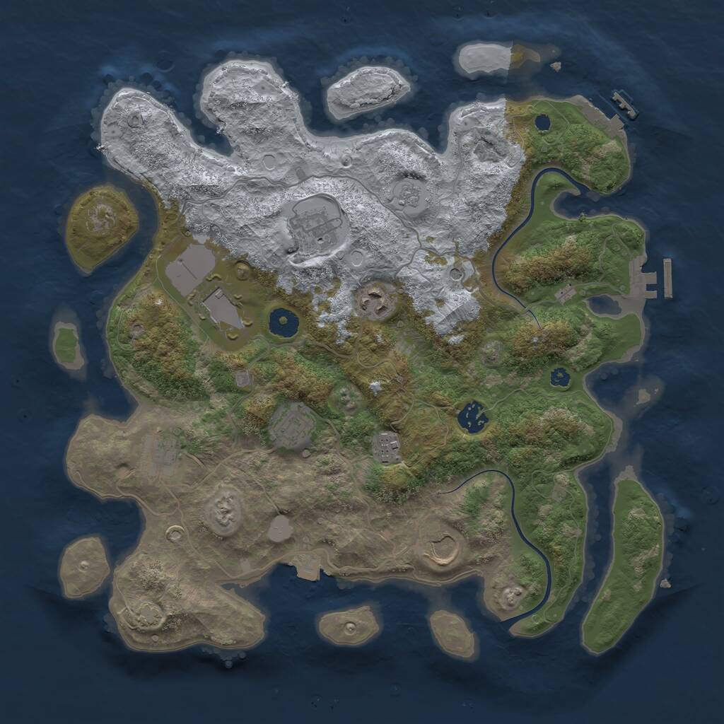 Rust Map: Procedural Map, Size: 3700, Seed: 188036304, 14 Monuments