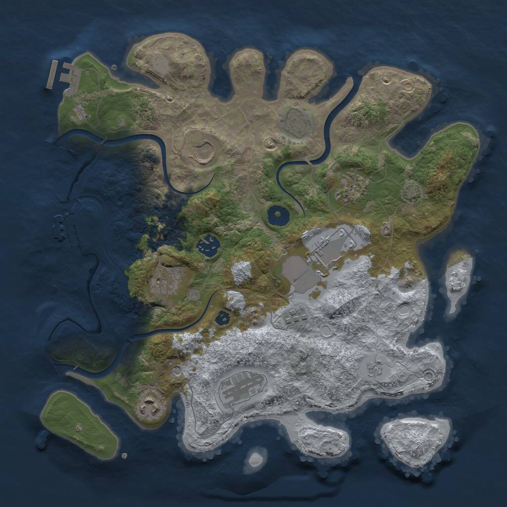 Rust Map: Procedural Map, Size: 3500, Seed: 548790, 15 Monuments