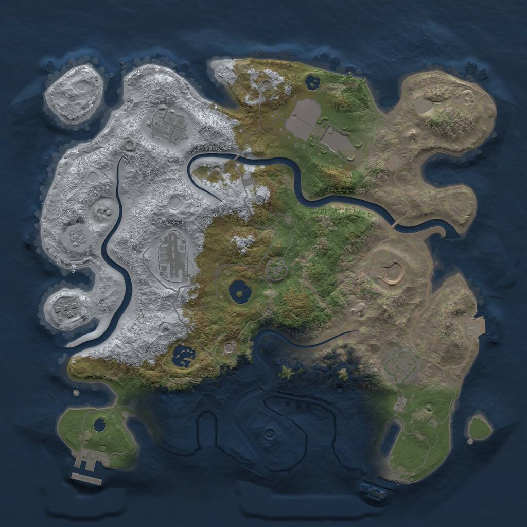Rust Map: Procedural Map, Size: 3500, Seed: 903150466, 13 Monuments