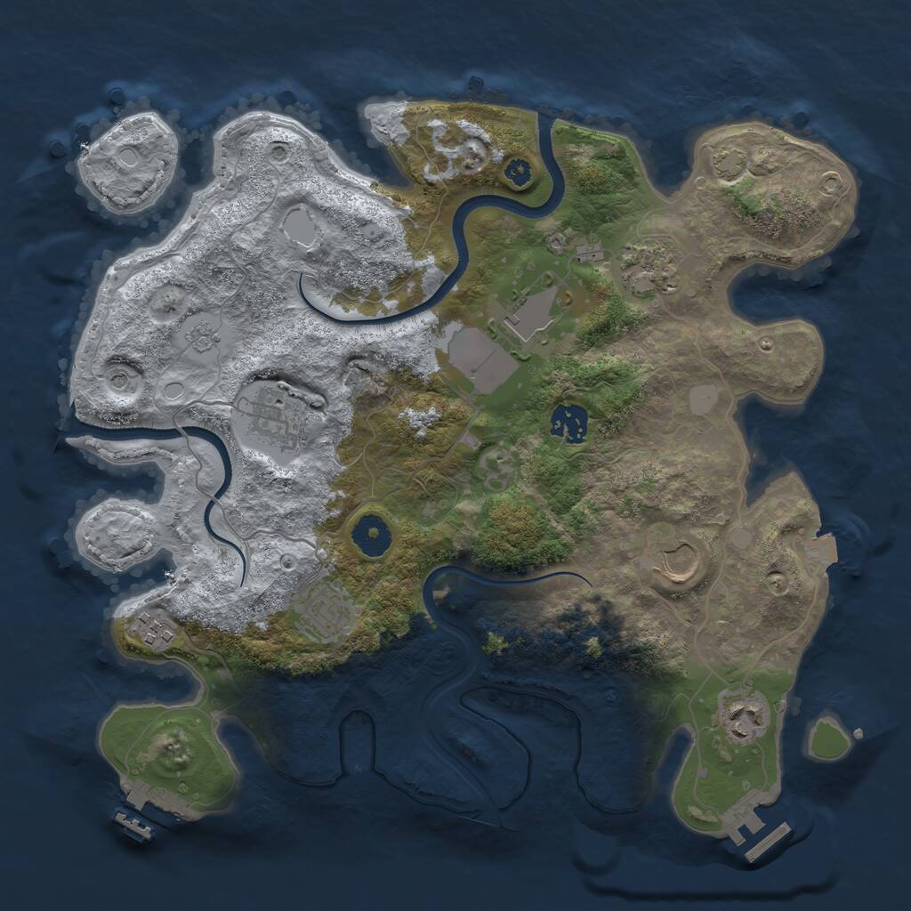 Rust Map: Procedural Map, Size: 3500, Seed: 903150466, 14 Monuments