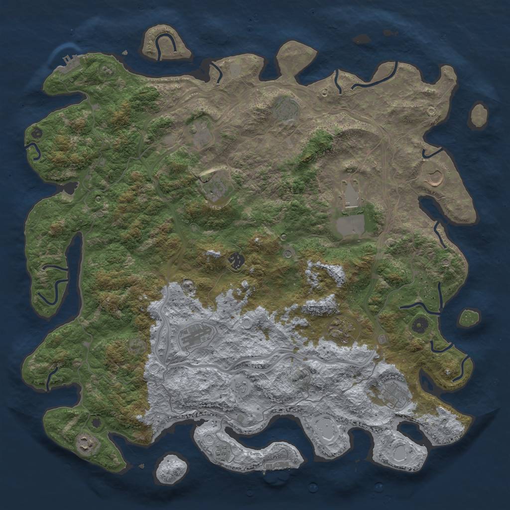 Rust Map: Procedural Map, Size: 4800, Seed: 933080161, 18 Monuments