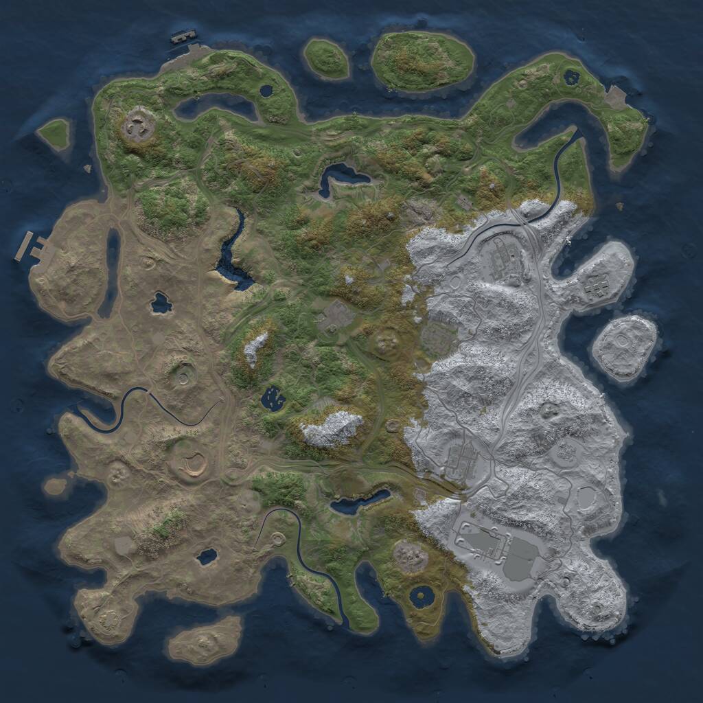 Rust Map: Procedural Map, Size: 4500, Seed: 1721788772, 15 Monuments
