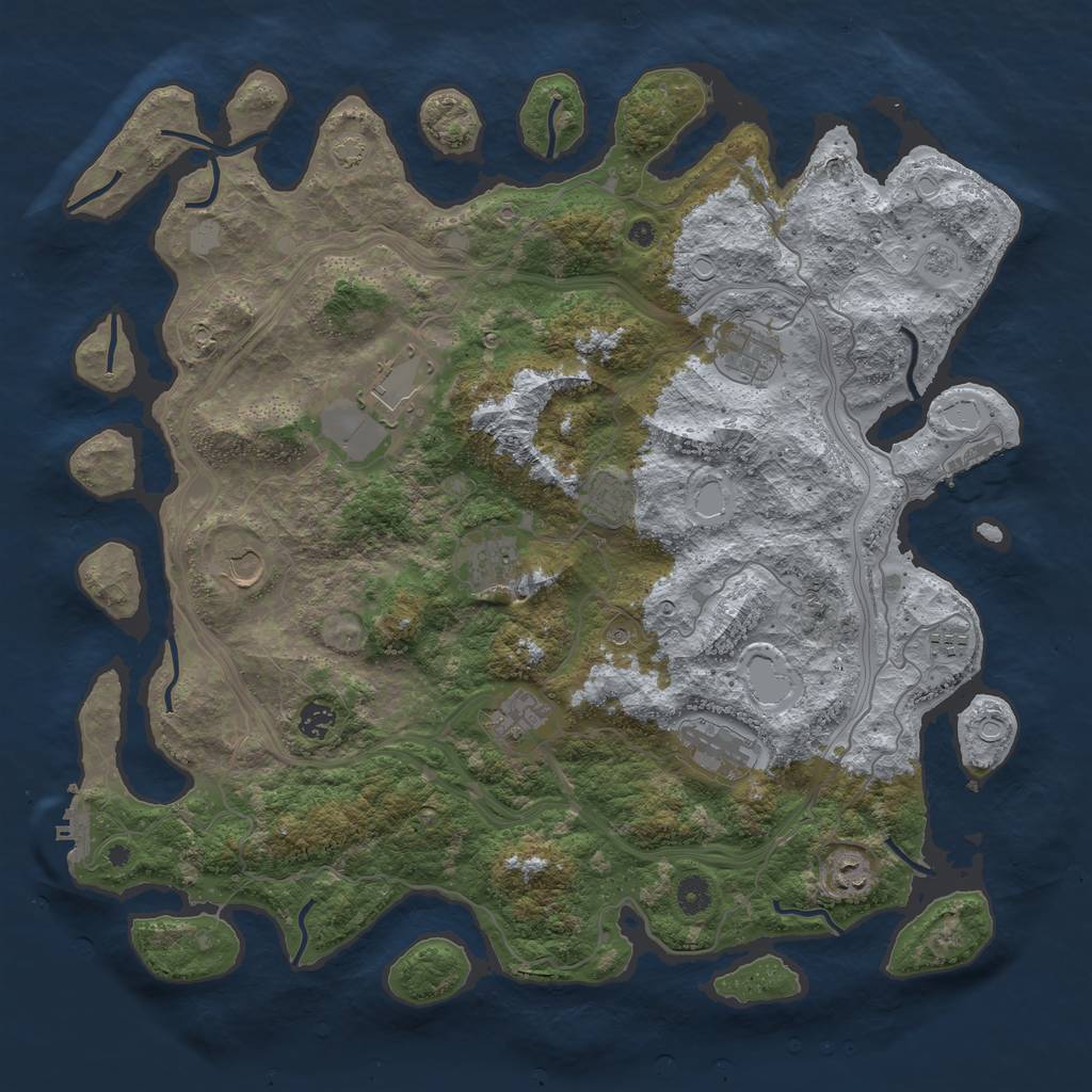 Rust Map: Procedural Map, Size: 4500, Seed: 1734272293, 18 Monuments