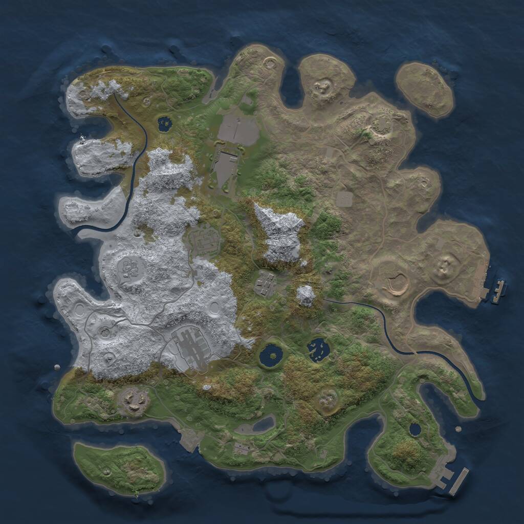 Rust Map: Procedural Map, Size: 3500, Seed: 1587805359, 13 Monuments