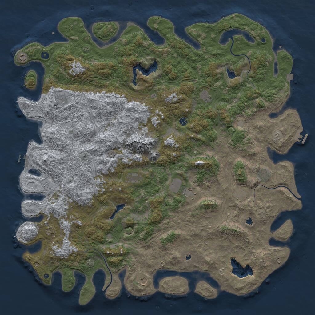 Rust Map: Procedural Map, Size: 6000, Seed: 6555, 17 Monuments