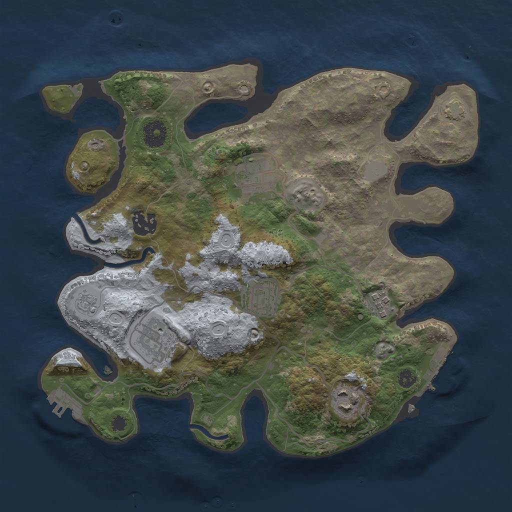 Rust Map: Procedural Map, Size: 3000, Seed: 9382761, 13 Monuments