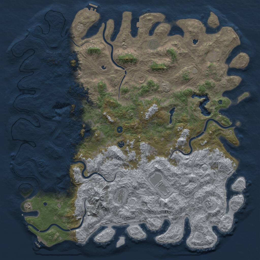 Rust Map: Procedural Map, Size: 6000, Seed: 1783030726, 17 Monuments