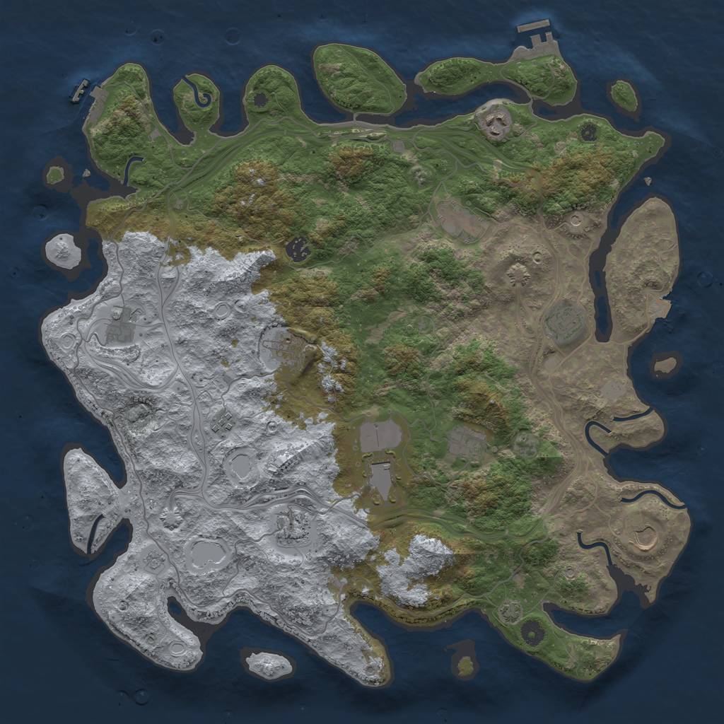 Rust Map: Procedural Map, Size: 4500, Seed: 20230408, 19 Monuments