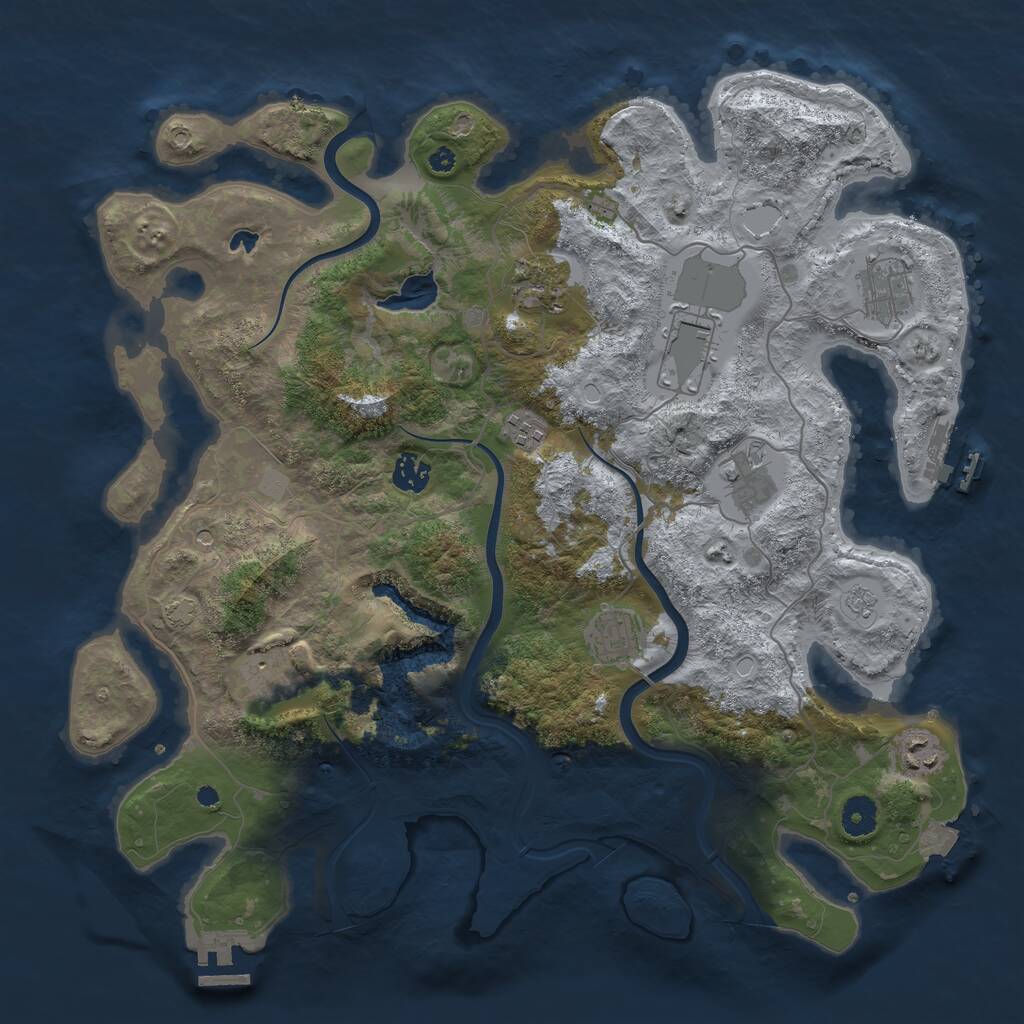 Rust Map: Procedural Map, Size: 4000, Seed: 1306715220, 15 Monuments