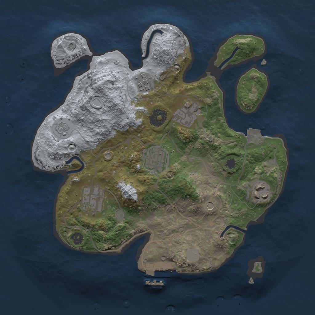Rust Map: Procedural Map, Size: 2700, Seed: 957926881, 11 Monuments