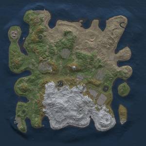 Thumbnail Rust Map: Procedural Map, Size: 3500, Seed: 1281021623, 16 Monuments