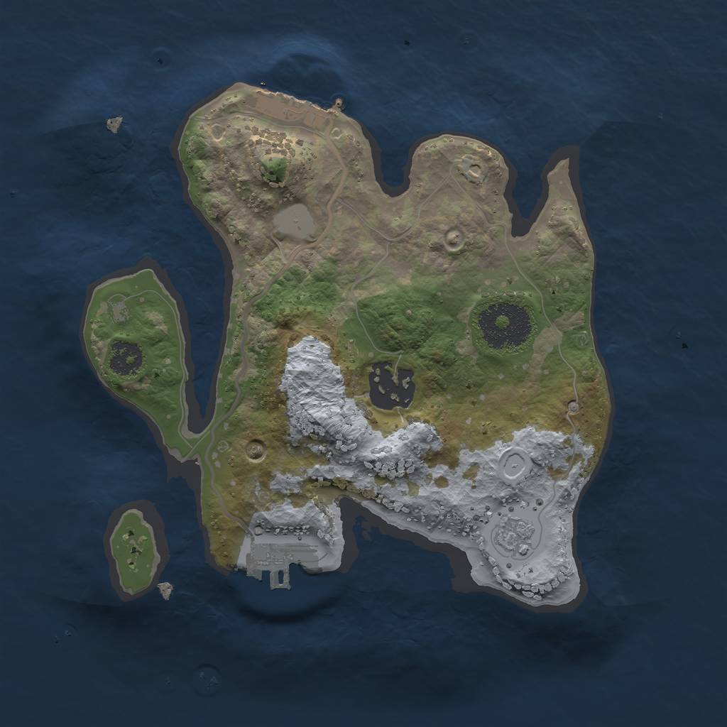 Rust Map: Procedural Map, Size: 2222, Seed: 283720916, 7 Monuments