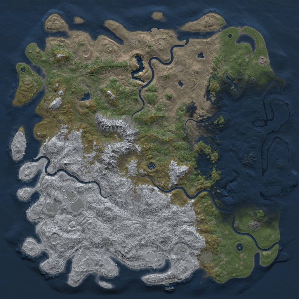Rust Map: Procedural Map, Size: 6000, Seed: 1111977, 17 Monuments