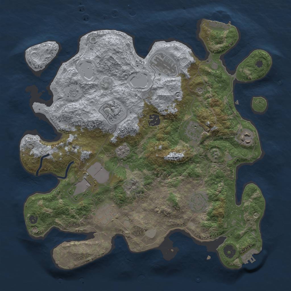 Rust Map: Procedural Map, Size: 3500, Seed: 1827282562, 16 Monuments