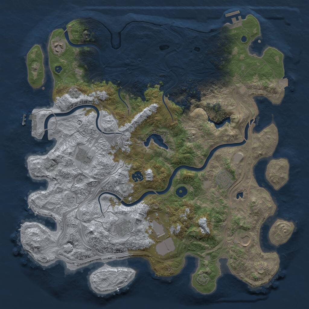Rust Map: Procedural Map, Size: 4250, Seed: 182043155, 14 Monuments